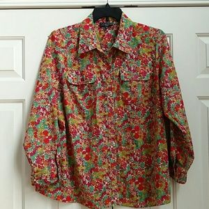 Floral button down blouse